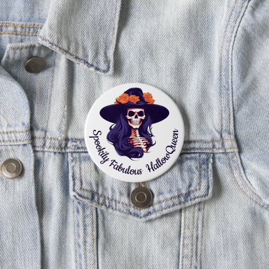 HallowQueen Witch Illustration Halloween Button (Beispiel)
