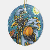 HALLOWS EVE BLACKBIRD WIZARD, HALLOWEEN RAVEN KERAMIK ORNAMENT (Links)