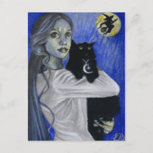 Hallow's Eve Hexenkatze Postkarte