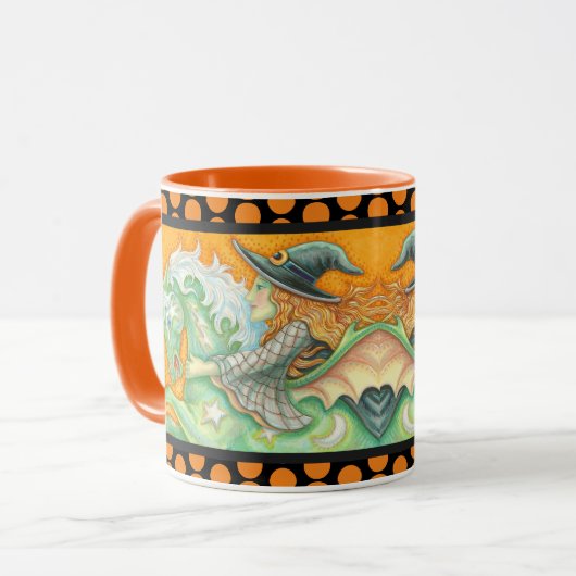 HALLOWS EVE WITCH UND PORSE COMBO TASSE Black Oran (Vorderseite Links)