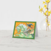 HALLOWS EVE WITCH UND PORT NOTE CARD Blank, grün Karte (Gelbe Blume)