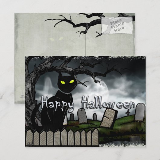 Hallows Graveyard Halloween Postkarte (Vorne/Hinten)