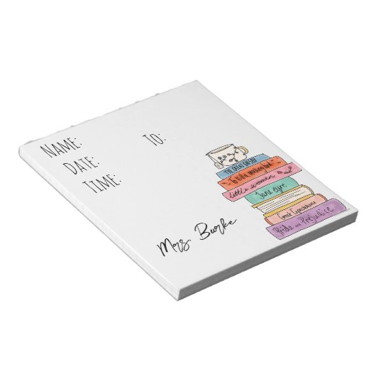 Hallpass für Englischlehrer Notizblock (angewinkelt)