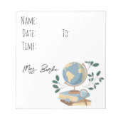 Hallpass für Sozialstudien/Geografie Notizblock (Vorderseite)