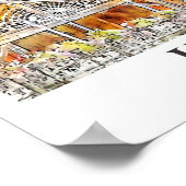 Hallstatt Austria Travel Watercolor Hand Drawing Poster (Ecke)