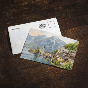 Hallstatt Österreich Aquarell Postkarte