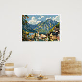 Hallstatt, Österreich Vintag Poster (Küche)