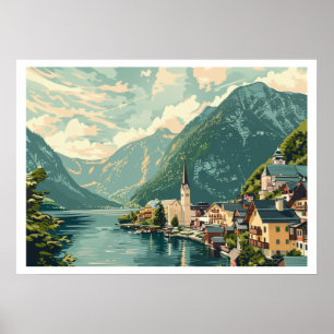 Hallstatt, Österreich Vintage Poster