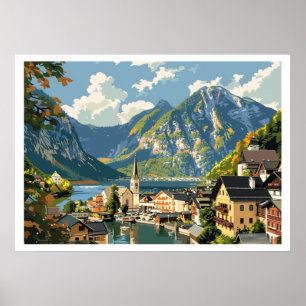 Hallstatt, Österreich Vintage Poster