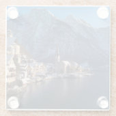 Hallstatt Stadt im Winter im Schnee Glasuntersetzer (Rückseite)