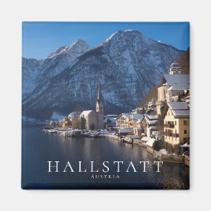 Hallstatt Stadt im Winter im Schnee Magnet
