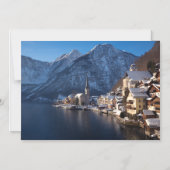 Hallstatt Stadt im Winter im Schnee Magneteinladung (Vorderseite)