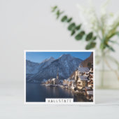 Hallstatt Stadt im Winter im Schnee Postkarte (Stehend Vorderseite)