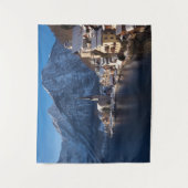 Hallstatt Stadt im Winter im Schnee Wandteppich (Vorderseite)