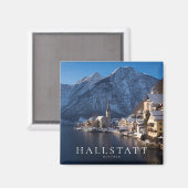 Hallstatt Stadt im Winter Magnet (Vorderseite/Rückseite)