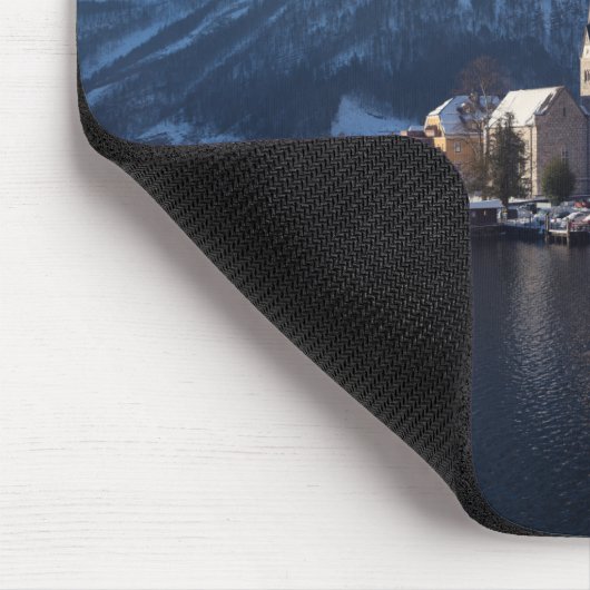 Hallstatt Stadt im Winter Mousepad (Ecke)