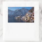 Hallstatt Stadt im Winter Rechteckiger Aufkleber (Tasche)