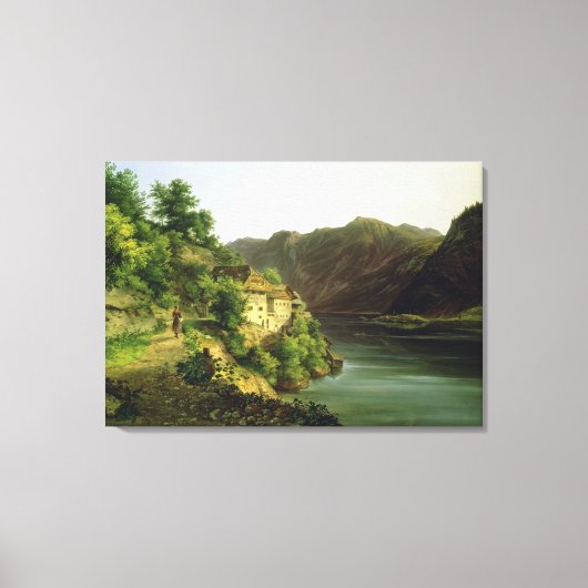 Hallstatter See, 1824 (Öl auf Leinwand) Leinwanddruck (Vorderseite)