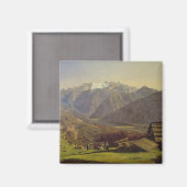 Hallstatter-See (Öl auf Leinwand) Magnet (Vorderseite/Rückseite)