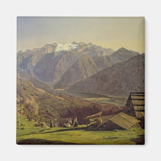 Hallstatter-See (Öl auf Leinwand) Magnet (Vorne)