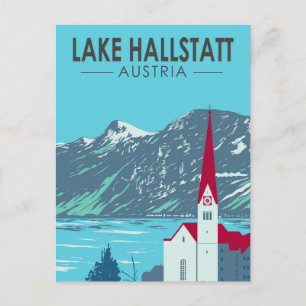 Hallstätter See Österreich Reise Kunst Vintage Postkarte