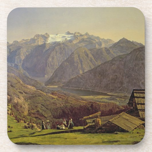 Hallstatter-Sehen Sie (Öl auf Leinwand) Getränkeuntersetzer (Vorderseite)
