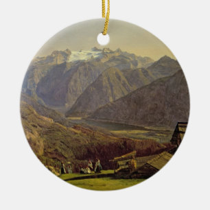 Hallstatter-Sehen Sie (Öl auf Leinwand) Keramik Ornament