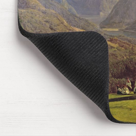 Hallstatter-Sehen Sie (Öl auf Leinwand) Mousepad (Ecke)