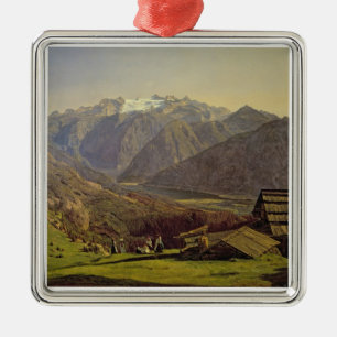 Hallstatter-Sehen Sie (Öl auf Leinwand) Silbernes Ornament