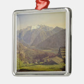 Hallstatter-Sehen Sie (Öl auf Leinwand) Silbernes Ornament (Links)
