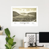 Hallstead, PA Panoramic Map - 1887 Poster (Heimbüro)