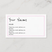 "Hallt" B&B Visitenkarten wider Visitenkarte (Rückseite)