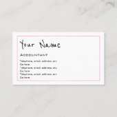 "Hallt" Buchhalter-Visitenkarten wider Visitenkarte (Rückseite)