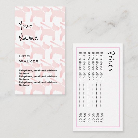 "Hallt" Hundewanderer-Preis-Karten wider Visitenkarte (Vorne/Hinten)