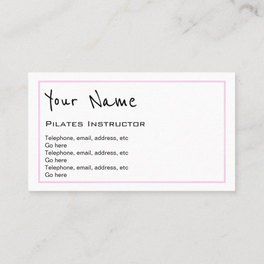 "Hallt" Pilates Visitenkarten wider Visitenkarte (Rückseite)