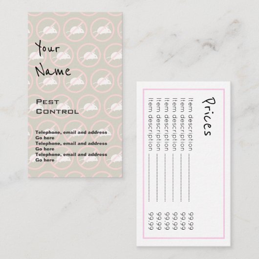 "Hallt" Plage-Kontrollen-Preis-Karten wider Visitenkarte (Vorne/Hinten)