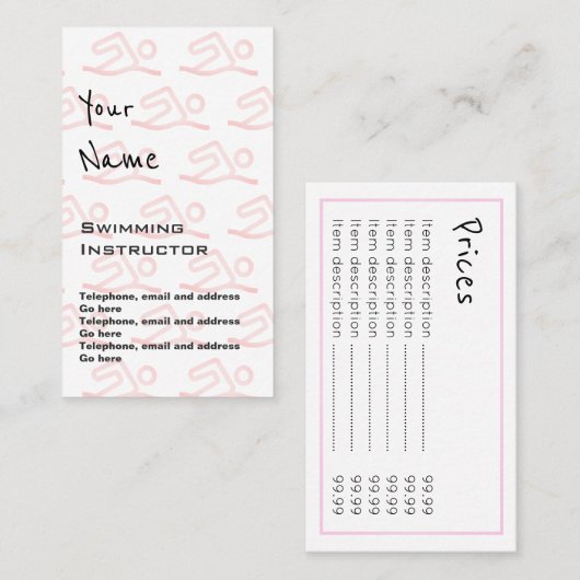 "Hallt" Schwimmen-Lehrer-Preis-Karten wider Visitenkarte (Vorne/Hinten)