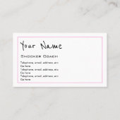 "Hallt" Snooker-Visitenkarten wider Visitenkarte (Rückseite)