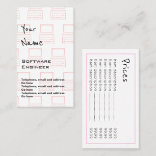 "Hallt" Software Engineer Preis-Karten wider Visitenkarte