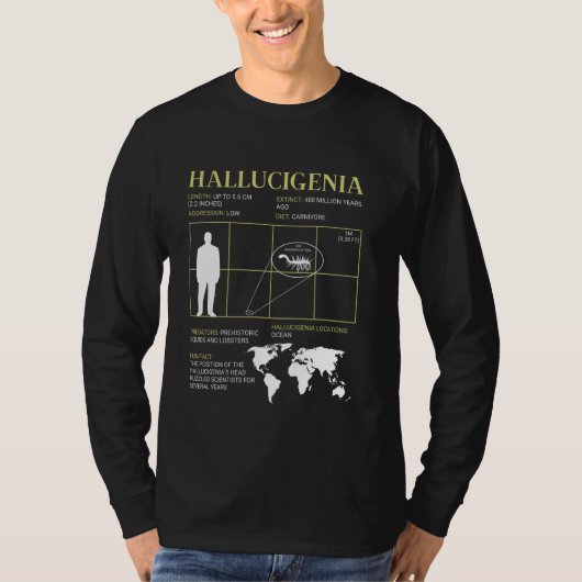 Hallucigenia Fossil Extinct Alien Aussehen Wurm T-Shirt (Vorderseite)