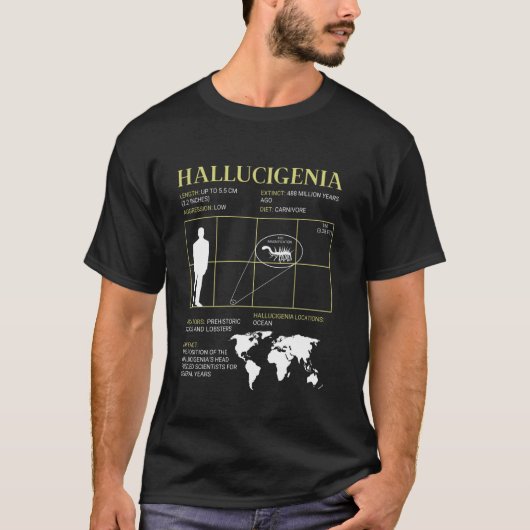 Hallucigenia Fossil Extinct Alien Aussehen Wurm T-Shirt (Vorderseite)