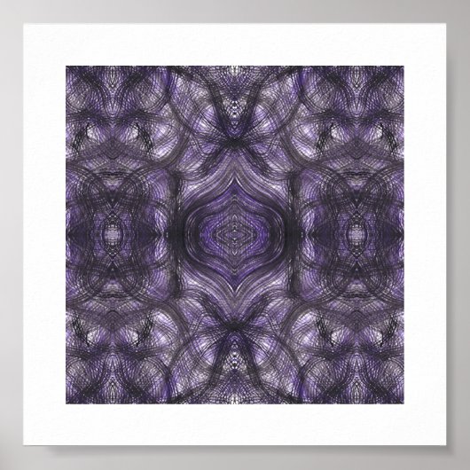 Hallways Abstract Dark Purple Black Watercolor Art Poster (Vorne)