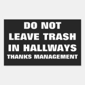 HALLWAYS NICHT VERLASSEN RECHTECKIGER AUFKLEBER (Vorderseite)