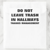 HALLWAYS NICHT VERLASSEN RECHTECKIGER AUFKLEBER (Tasche)