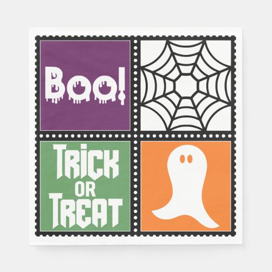 Hallween Design mit Trick oder Treat, Boo und Ghos Serviette (Vorderseite)