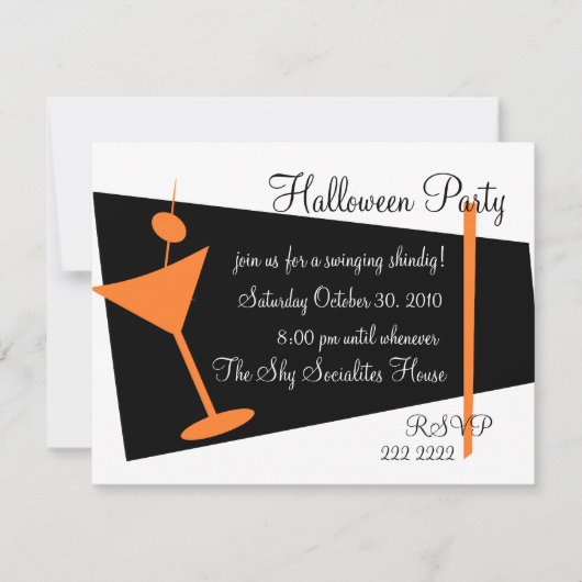 Hallween Martini Time Einladung (Vorderseite)