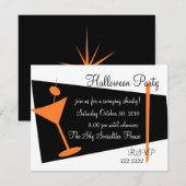 Hallween Martini Time Einladung (Vorne/Hinten)