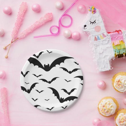 Hallween party. Vleermuizen, vleermuis. Vampier. Pappteller (Party)