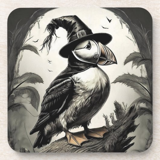 Hallween Puffin Getränkeuntersetzer (Vorderseite)
