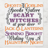 Hallween Redewendungen, Ghosts Goblins Halloween-P Weinetikett (Einzelnes Label)